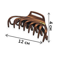 Крабик для волосся 12 х 4 см каучуковий Ліана #03 коричневий FasRion