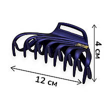 Крабик для волосся каучуковий 12 х 4 см Ліана #04 темно-синій FasRion