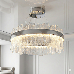 Cучасна підвісна Led люстра Diasha 110W до 20 м² колір Хром 817/500CH