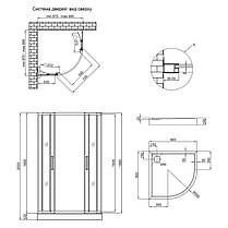 Набір Qtap душова кабіна Taurus CRM1099AC6 Clear 2020x900x900 мм + піддон Robin 309912C 90x90x12 см із сифоном, фото 2