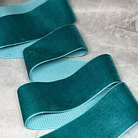 Велюр стрічка 3,8 см, колір бірюзовий, арт 019713, 1 метр, Бірюзовий
