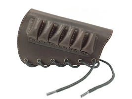 Патронташ на приклад на 6 патронів 12 калібру (шкіра, коричневий)