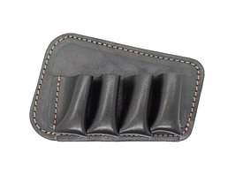 Патронташ на приклад на 4 патрона 12 калібру (шкіра, чорний)