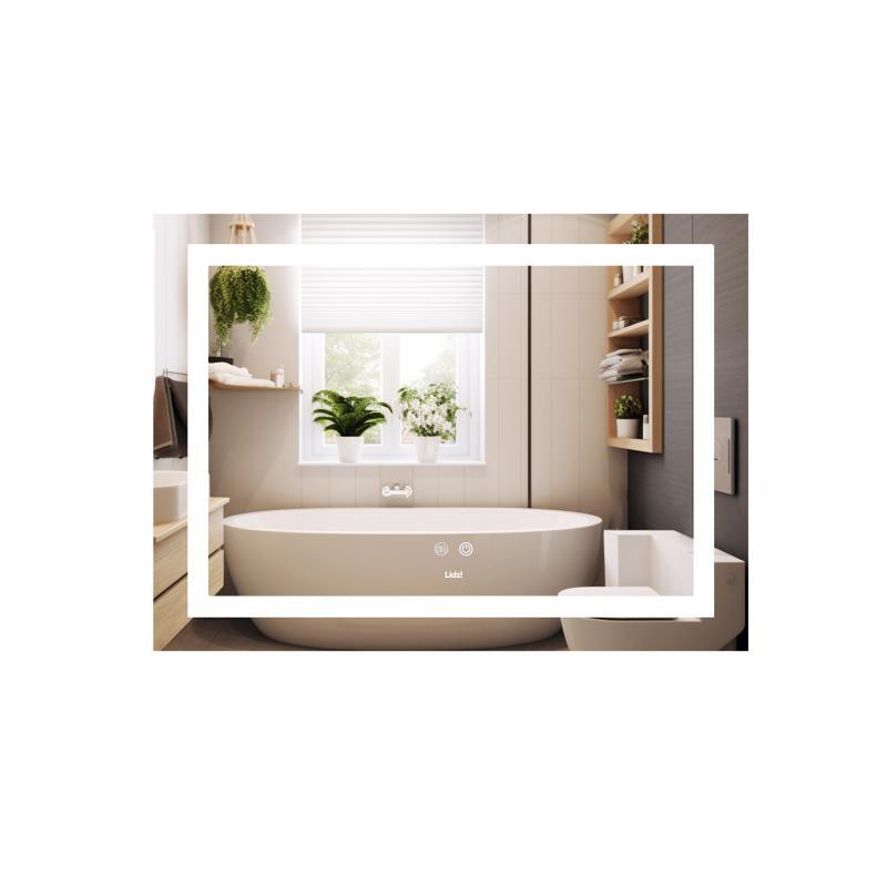 Дзеркало Lidz Kubis (KU1) 700х500 з LED-підсвіткою Touch, з антизапотіванням, з димером, рег. яскравості LD78LF90448485