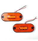 Габарит LED овальний 110х40 мм 12/24V 3 діода Помаранчевий 2 шт (FR 181 К 470), фото 2