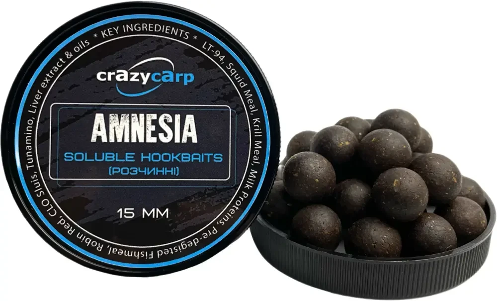 Бойли Crazy Carp Soluble Hookbaits 15 мм Amnesia 125г