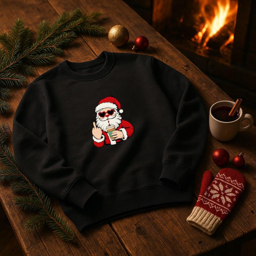 Новорічні теплі світшоти унісекс з приколами | Світшоти уніекс з принтом новорічної тематики, фото 1