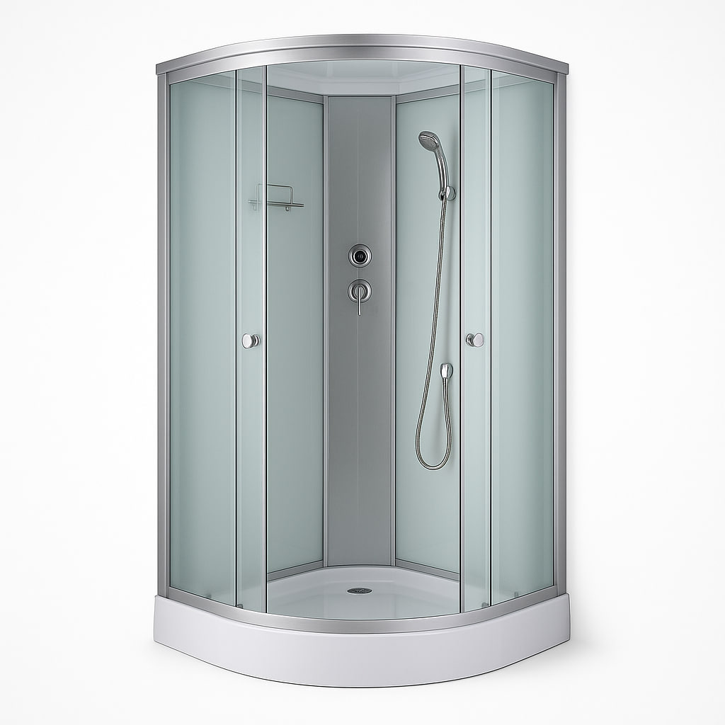 Душовий бокс Sansa 888/15 90х90х215 см з низьким піддоном сатин скло фабрик-білий