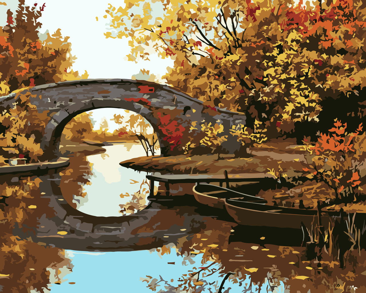 Картина за номерами Origami Осінній пейзаж LW 3077 40*50 см