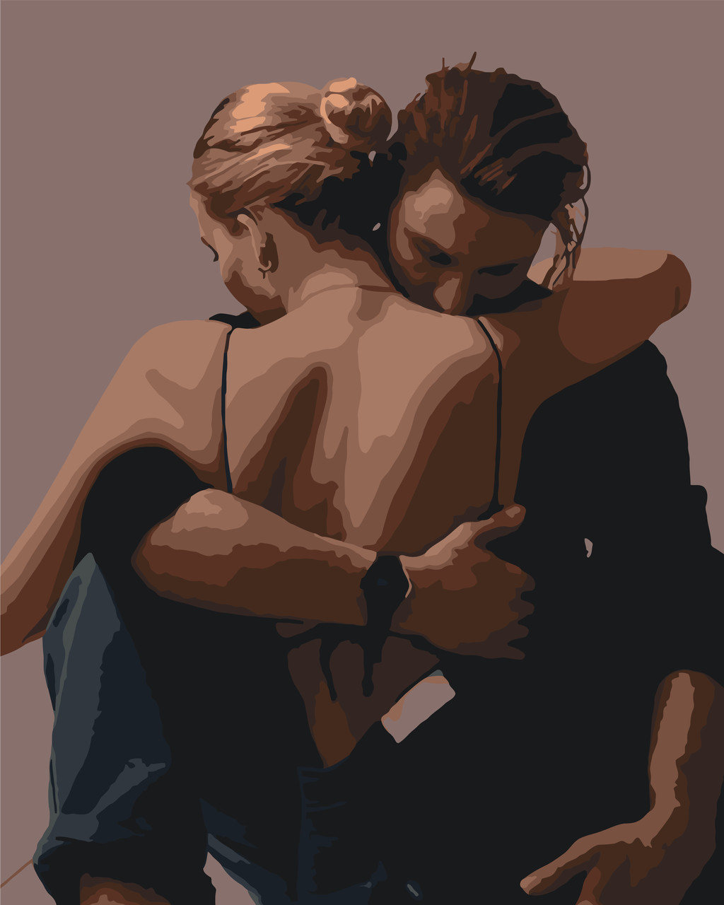 Картина за номерами Пара в обіймах 40*50 см Орігамі LW 3166