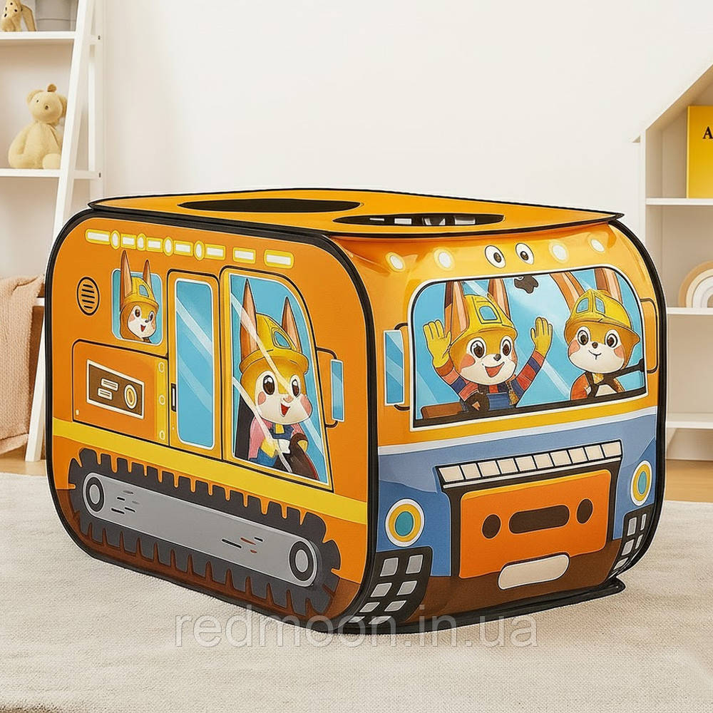 Дитячий ігровий намет 110х70х70 см, Жовтий / Ігровий намет для дітей / Намет дитячий, фото 1