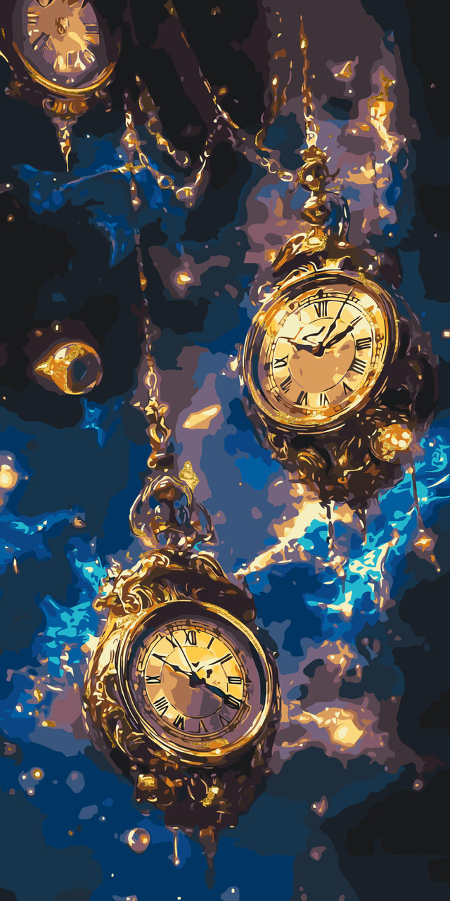 Картина за номерами Пейзаж. Магічні годинники 40*80 см Орігамі LW 5113