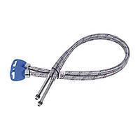 Шланг длинная игла для подключения смесителей SD Plus в нержавеющей оплетке 80 см, М10x1/2"В (пара), Thermo Alliance, Китай