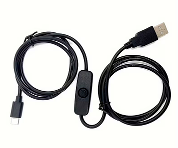 USB адаптер живлення до Type-C з вимикачем 150см HHB-150 чорний