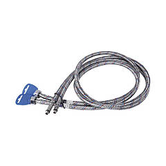 Шланг голка для підключення змішувачів SD Plus в нержавіючому обплетенні 150 см, М10x1/2"В (пара), Thermo Alliance, Китай