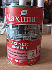 Емаль акрилова для дерева та металу Maxima весняна трава шовковисто-матова 0.75л для зовнішніх і внутрішніх робіт стійка до вологи, фото 3
