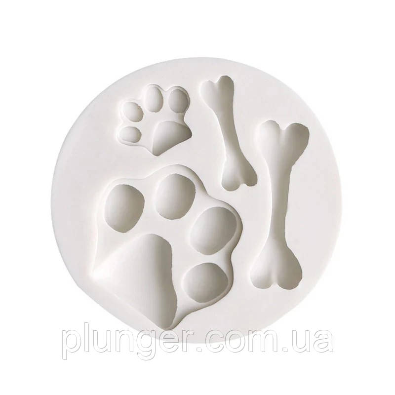Молд кондитерський силіконовий Лапки та кісточки, фото 1