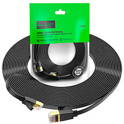 Кабель живлення Hoco US07, 10 метрів / Кабель для роутера / Плоский кабель для інтернету