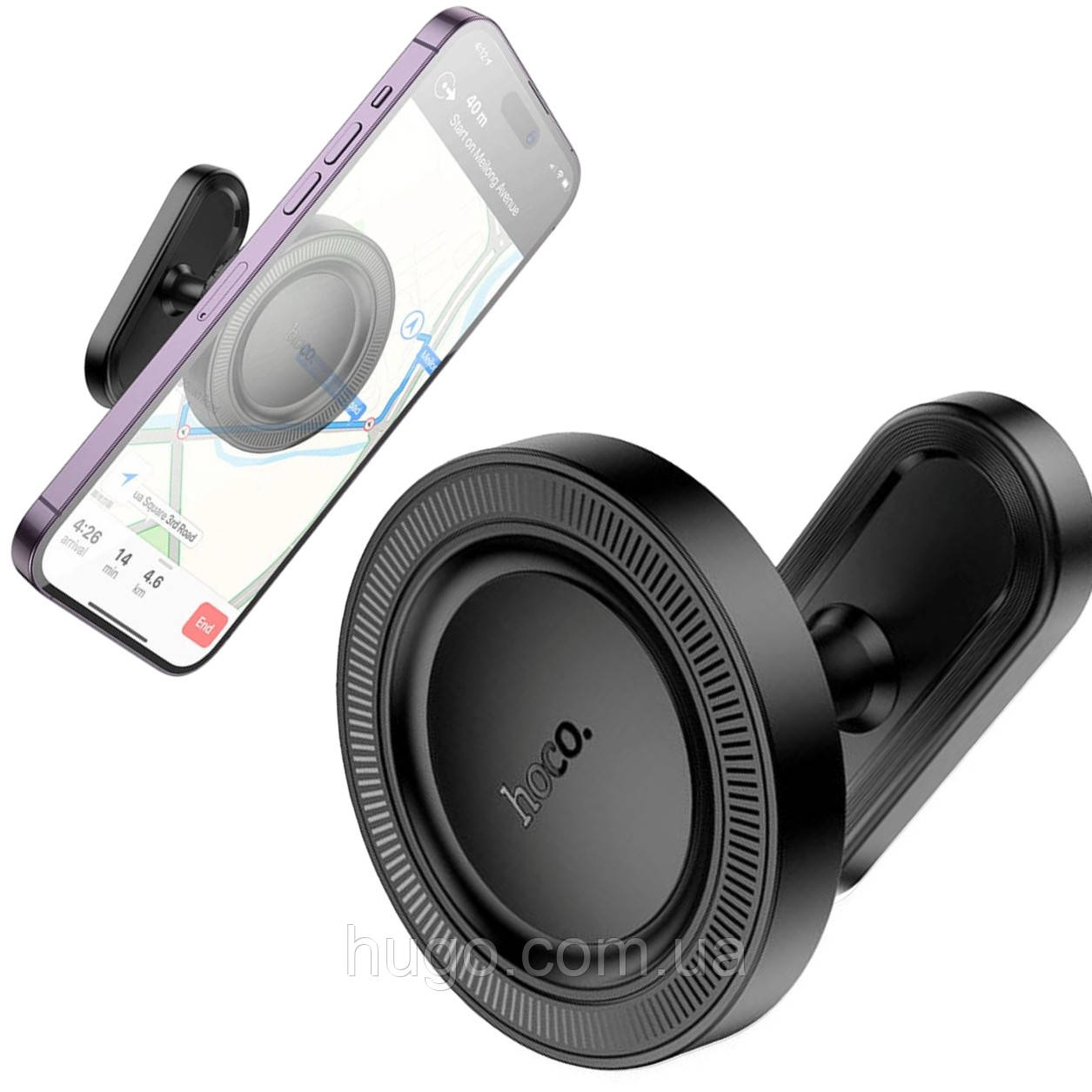 Автомобільний утримувач Hoco H58 на магніті для смартфонів 4,5–7 дюймів / Тримач для телефону в машину / Автомобільний утримувач, фото 1
