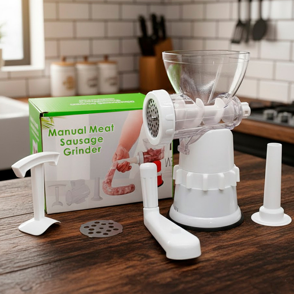 Ручна м'ясорубка для ковбас / М'ясорубка механічна для обробки м'яса / Ручна механічна шнекова м'ясорубка, фото 1