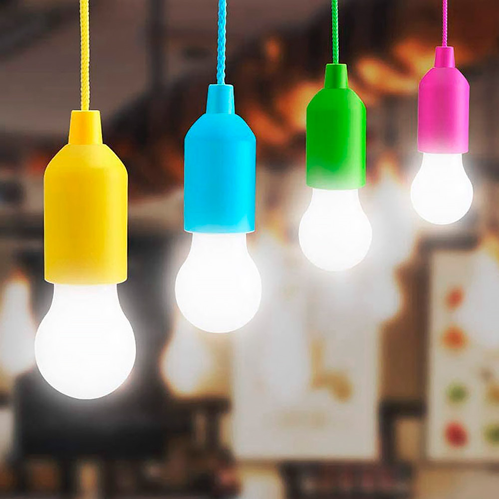 Лампа на батарейках із шнурком 110см, 6088, Мікс / Портативний підвісний світильник / Підвісний світлодіодний нічник, фото 1