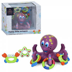 Гра 8922 для купання, восьминіг 17см-кільцекид, кільця-фігурки 5шт, в коробці 22-19-16см