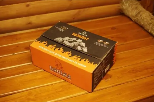 Каміння Базальт 20 кг для банних печей у ящику, камені для лазні, витримують високі температури, фото 1