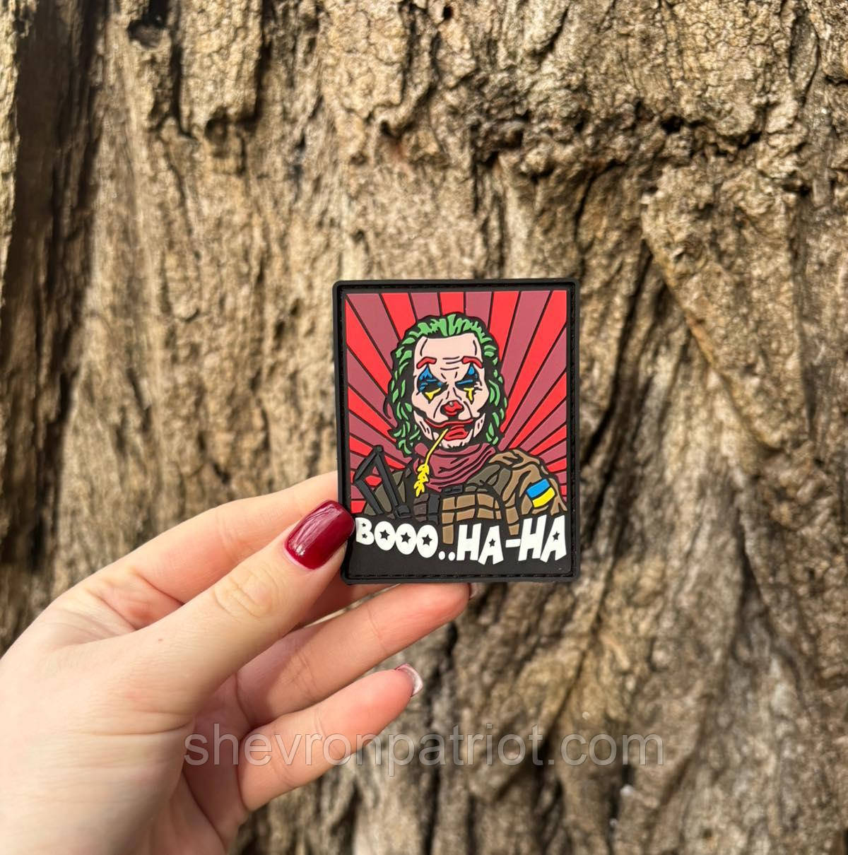 №ПВХ015 Шеврон "ДЖОКЕР BOOO...HA-HA" 6.8Х5.5СМ, фото 1