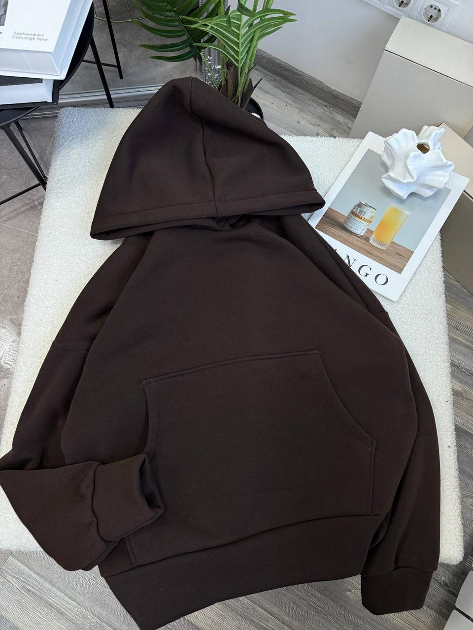 Худі на флісі для милих дам "Трьохнитка". Розміри: 42-48, фото 1