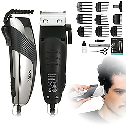 Машинка для стрижки волосся 8 насадок, 10 Вт, від мережі, VGR V121 / Тример для волосся / Проводний триммер для волосся