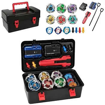 Набір бейблейдів (2 запускачі, 6 дзиґ з металевими накладками, валіза, в коробці) BB 314 A-1