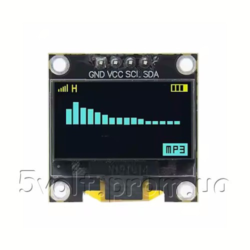 Дисплей OLED 0.96 інтерфейс I2C жовто-блакитний, фото 1
