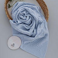 В’язаний дитячий плед демісезонний Canario Туреччина  90×75 см (блакитний)