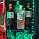 Бочка бар в чорному глянцевому кольорі з підсвіткою, наливатором,  подарунок чоловіку, коханому, боссу., фото 5