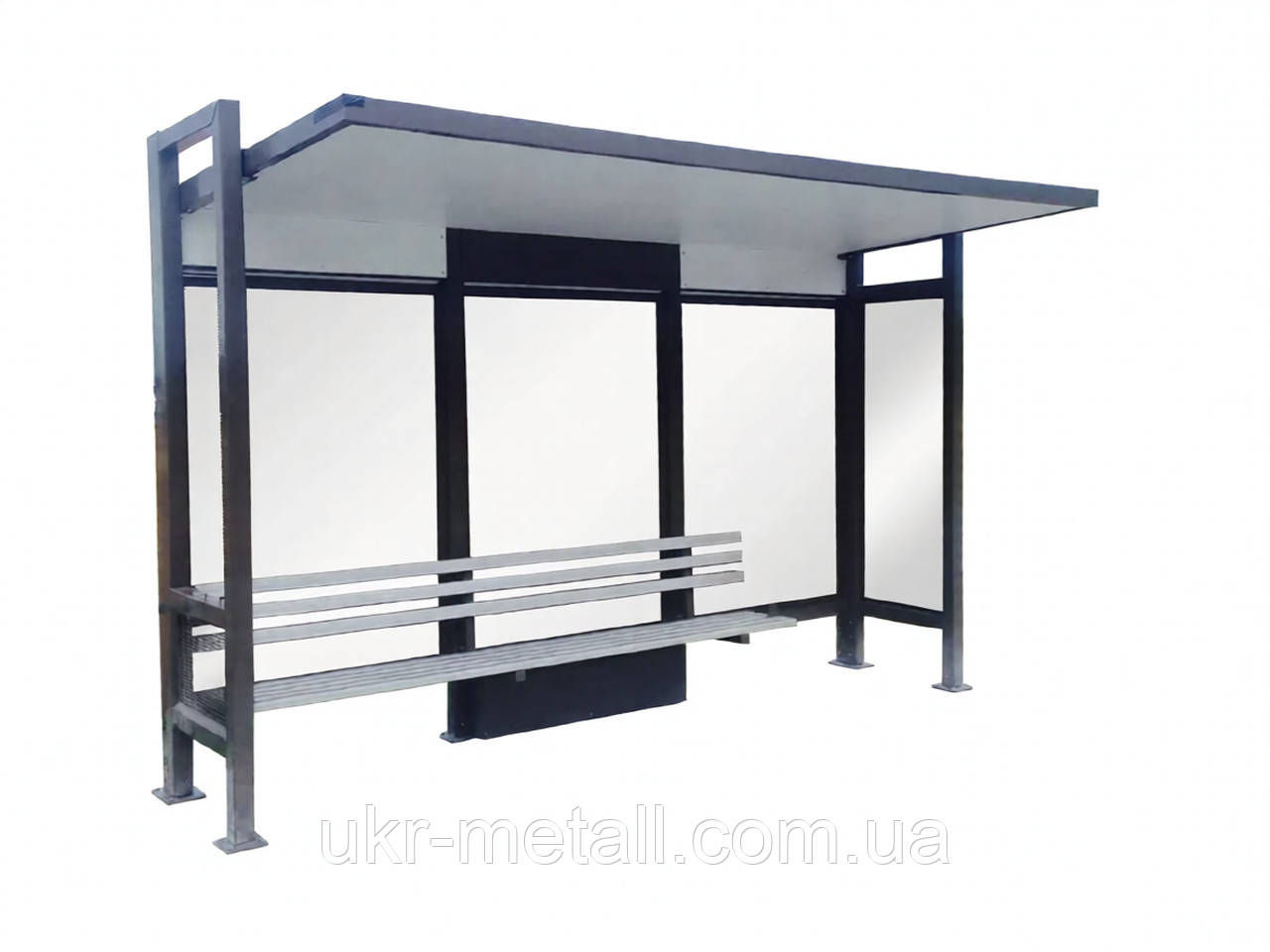 Автобусний павільйон зі стінками з ударостійкого триплексного скла, фото 1
