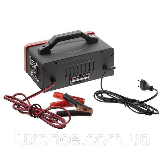 Зарядний пристрій 12 В, 5-20 А, 6-280 Аг, режим відновлення акумулятора, з мікропроцесором INTERTOOL AT-3021LuxPrice, фото 1