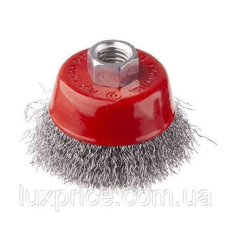 Щітка чашкова, 65 мм, M14, кручений дріт, для КШМ, 12500 об/хв INTERTOOL BT-1065LuxPrice, фото 1