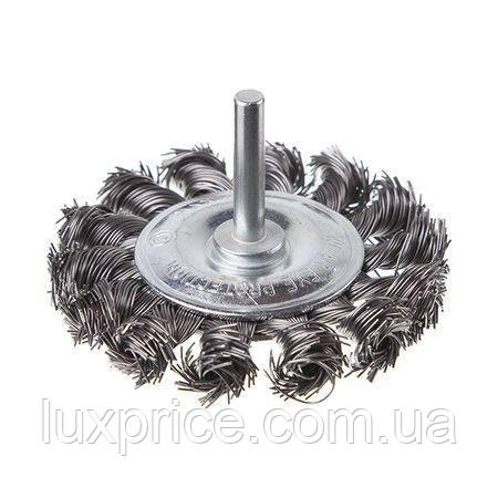 Щітка кільцева, 75 мм, 1/4", пучки крученого дроту, для дриля, 4500 об/хв INTERTOOL BT-8075LuxPrice, фото 1