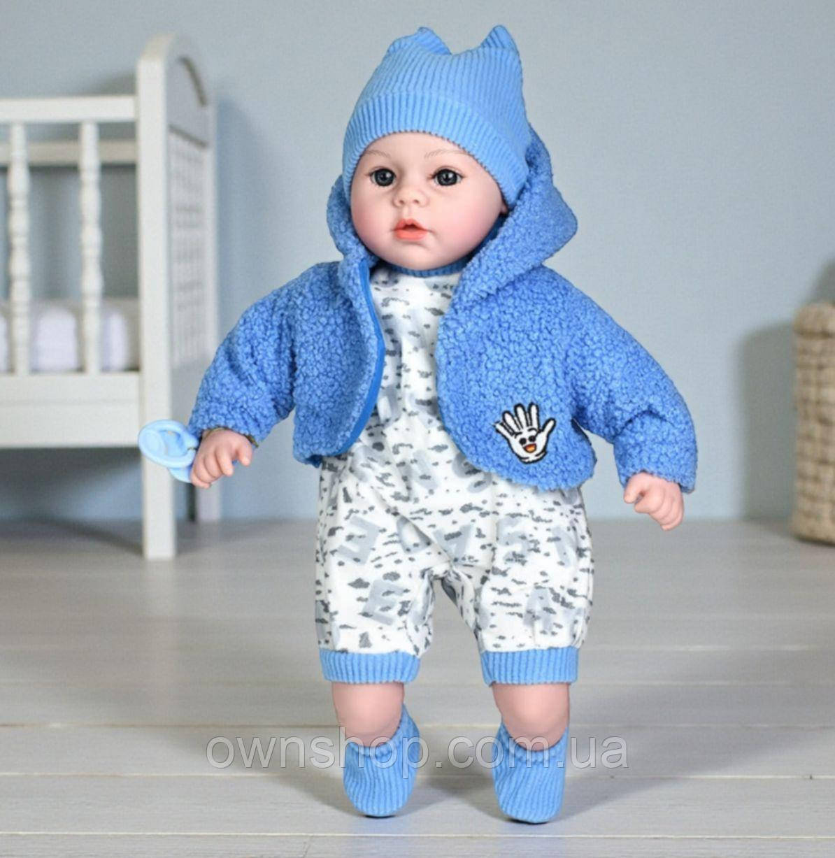 М’яконабивна лялька “Мій малюк” 45 см, музика/звук (укр), вірш, пісня, модель 4014-1, фото 1