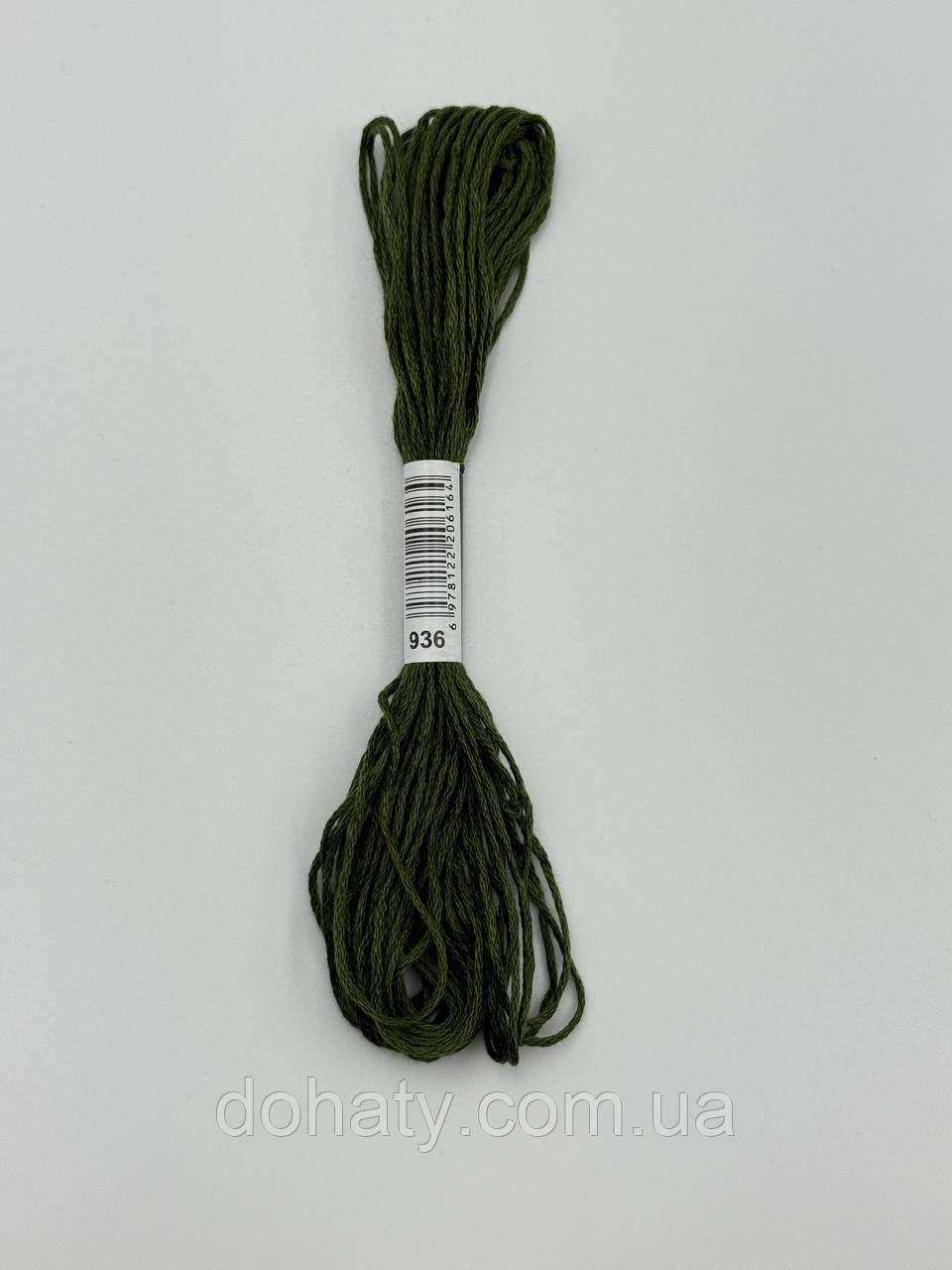 Нитки муліне 936 Темно-хакі - глибокий зелений для вишивання, фото 1