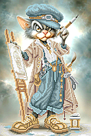 Схема для вишивки бісером ,, Кіт майже Пікассо,,