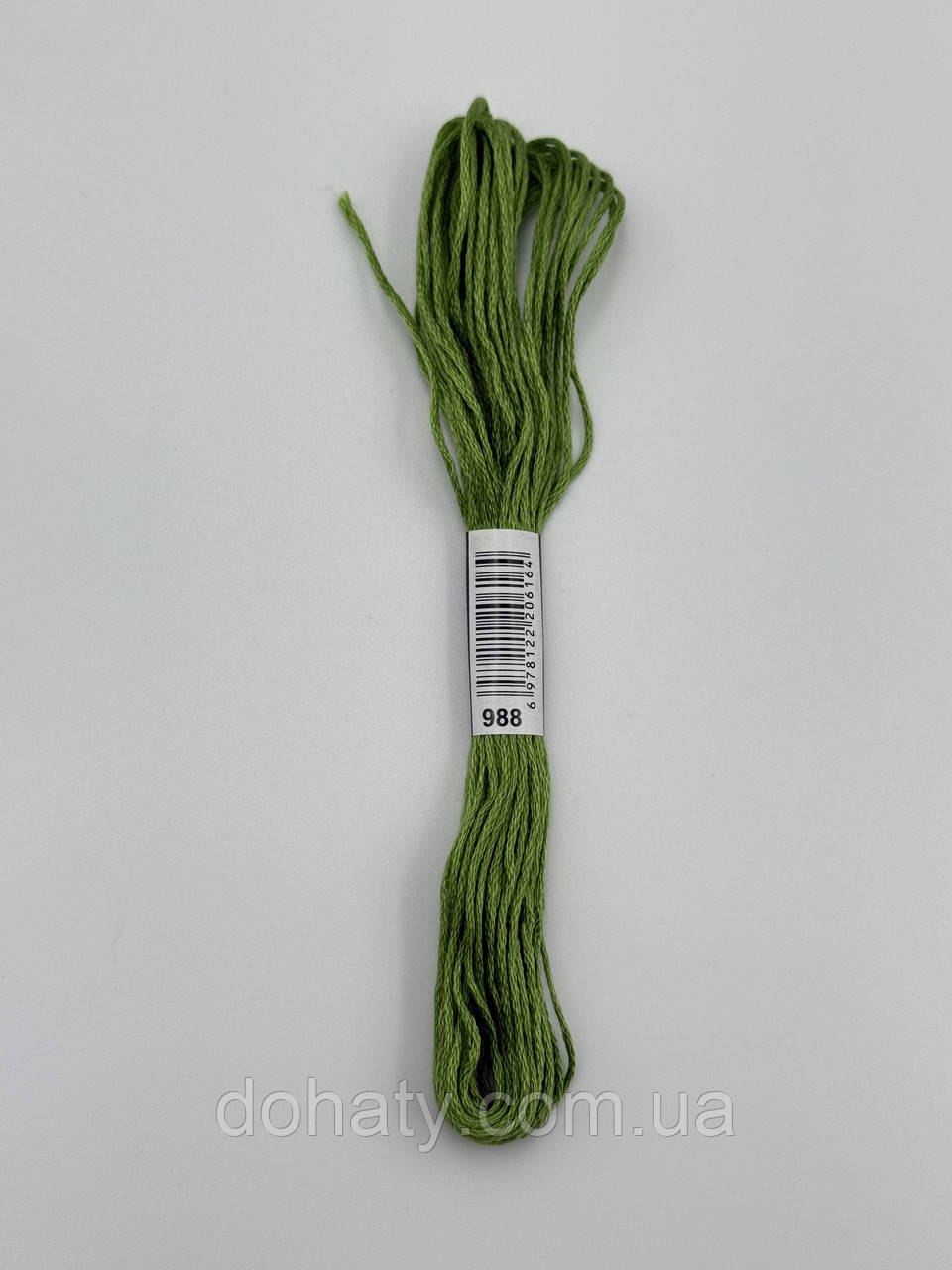 Нитки муліне 988 Темно-тілесно-зелений - глибокий натуральний зелений для вишивання, фото 1