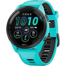 Смарт-годинник Garmin Forerunner 265 Black Bezel with Aqua Case and Aqua/Black Silicone Band (010-02810-02) [89365]