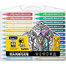Фломастери Guangbo Storage Acrylic Marker H02278 48 Colors [93563]