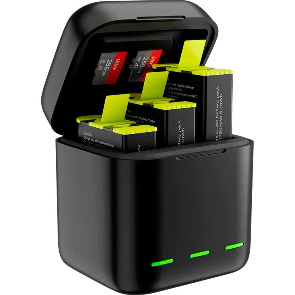 Зарядний пристрій Telesin Charger Box + Battery 3шт для GoPro 9/10/11 (GP-BNC-902-B) [87677], фото 1