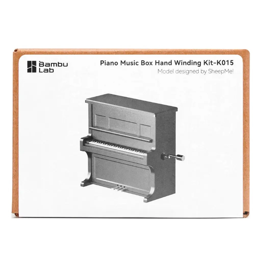 DIY комплект для друку та збірки — Музична скринька Фортепіано Bambu Lab Piano Music Box Winding Kit K014/K015, фото 1
