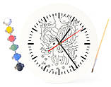 Дитячий набір для творчості годинник розмальовка Єдиноріг у лісі 30 см (Г0090), фото 4