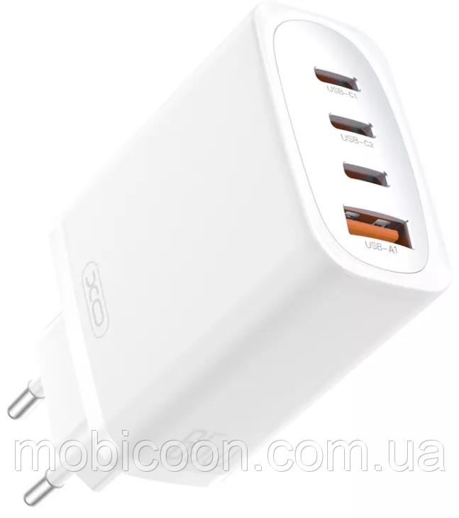 Зарядний блок 65W XO CE23 GaN Nitride (3USB-C+1USB-A), фото 1