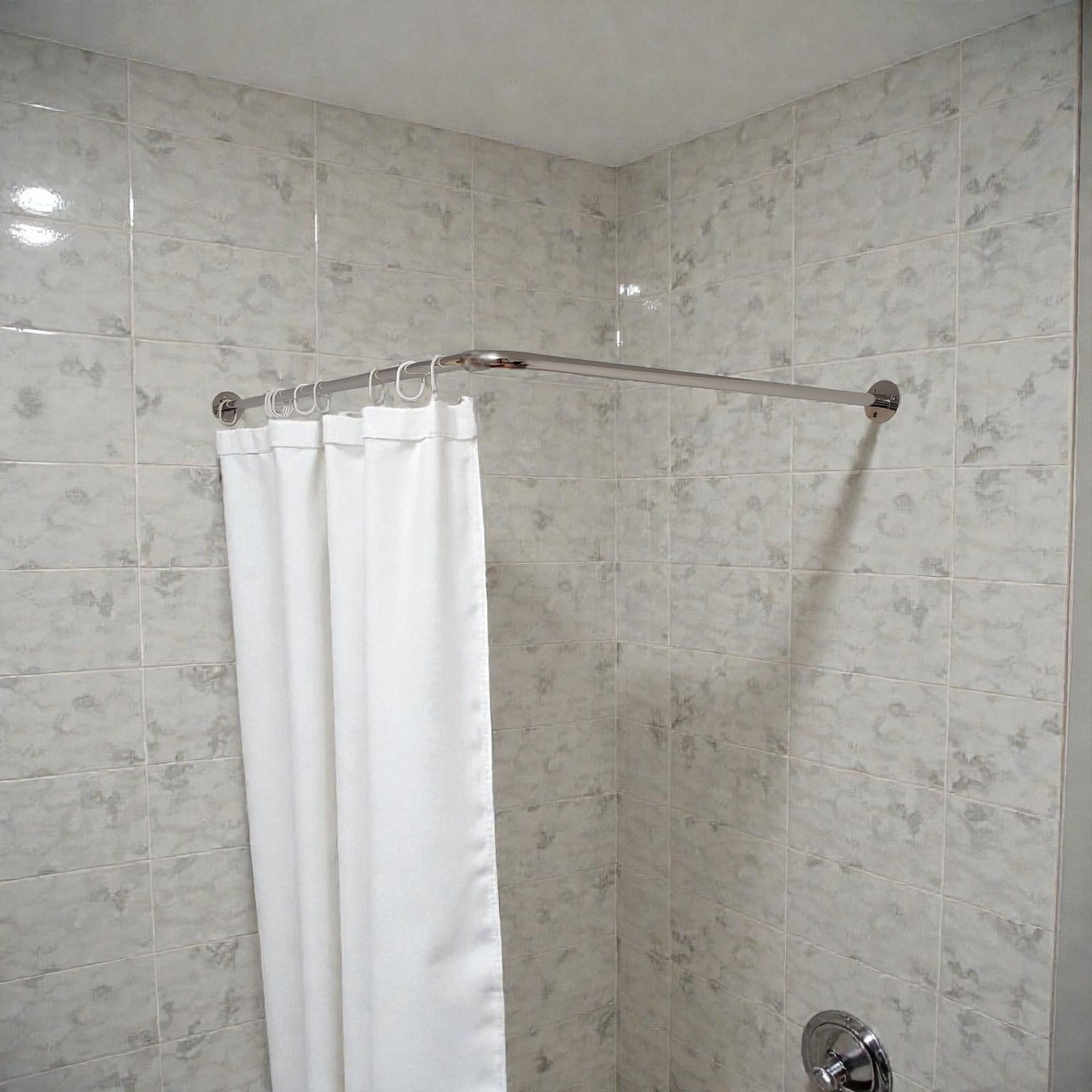 Карниз в душ 100*100 см Г-подібний нержавіюча сталь