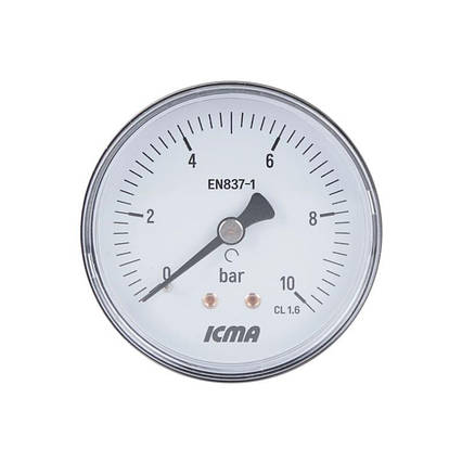 Манометр Icma 1/4" 0-10 барів, заднє під'єднання No243, фото 1